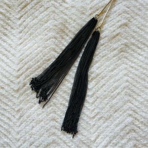 Long double tassel pendant necklace